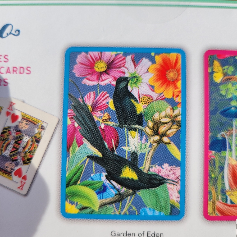 Botanical Garden Animal Print Playing Cards  NWT ~ Garden of Eden Bird Butterfly - Picture 7 of 11